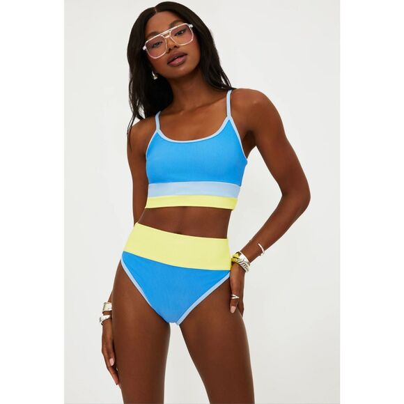 NWT- Beach Riot Marine Blues Bikini Set – Size Medium 🌊💛💙 - Picture 1 of 16